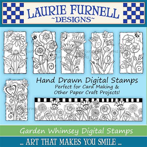 Flowers Digital Stamps Garden Digital Stamps Digi Stamps | Etsy