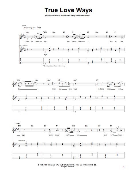 True Love Ways by Buddy Holly - Guitar Tab - Guitar Instructor