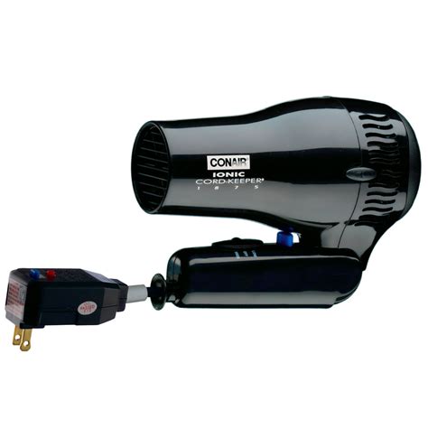 Conair® 169BIW 1875 Watt Ionic Cord- Keeper Dryer Hair Dryer w/ Folding Handle Black 4 Per Case ...