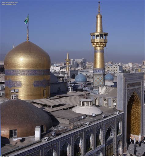 Islamic Architechture/Design in Gold of the Minarets and Dome in Imam Reza`s Holy Shrine ...