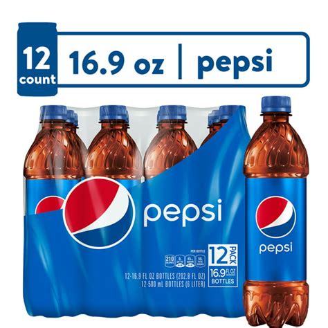 Pepsi Cola Soda Pop, 16.9 fl oz, 12 Pack Bottles - Walmart.com