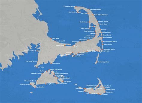 cape cod beaches map