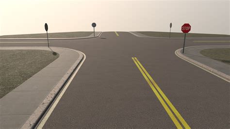 American Road Intersection - Download Free 3D model by jimbogies ...