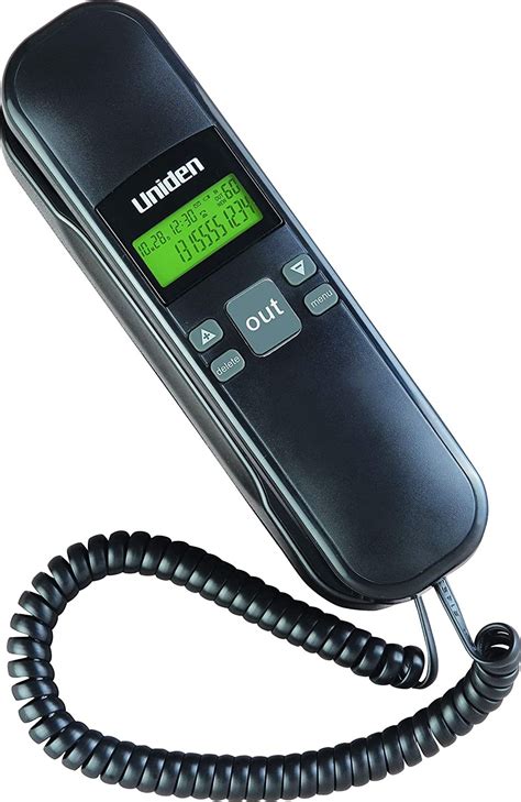 Uniden AS 7103 Black Corded Landline Phone with Trimline Caller ID FSK ...