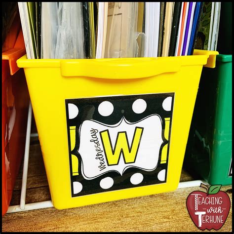 Teaching With Terhune: TEACHER 5-BIN STORAGE ORGANIZER LABELS *FREEBIE*