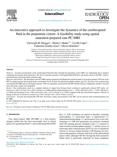 (PDF) An innovative approach to investigate the dynamics of the cerebrospinal fluid in the ...