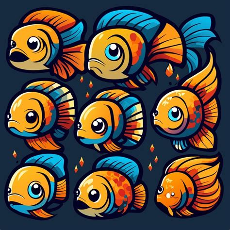 Premium Vector | Fish Game Characters in EPS