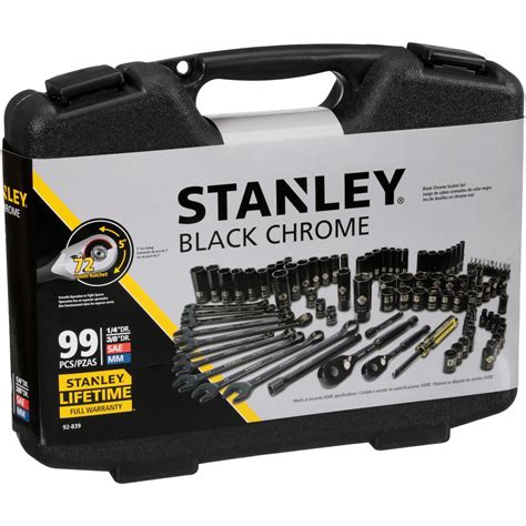 STANLEY 92-839 99-Piece Mechanics Tool Set, Black Chrome - Walmart.com ...