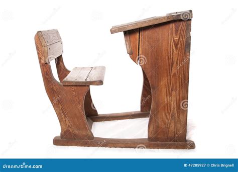 Old Vintage School Desk and Chair Stock Image - Image of studio, study ...