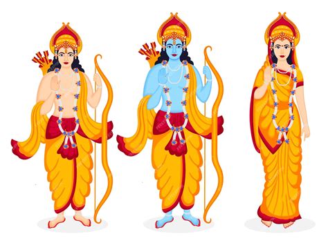 Premium Vector | Vector illustration of lord Rama , Lord Lakshman and goddess sita on indian ...