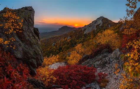 Wallpaper autumn, sunset, mountains images for desktop, section природа - download