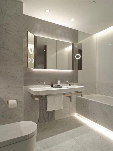 Cool White LED Strip Lights look fantastic in this modern bathroom! #luxurybathroom | Modern ...