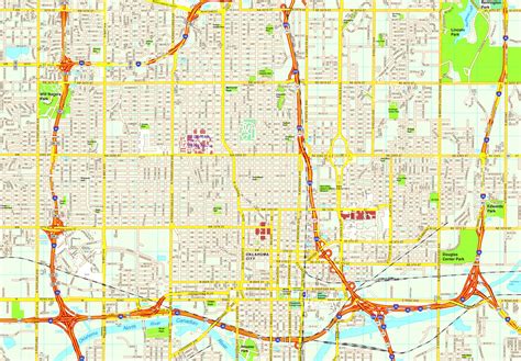 Oklahoma City map. Eps Illustrator Vector City Maps USA America. Eps Illustrator Map | Vector ...