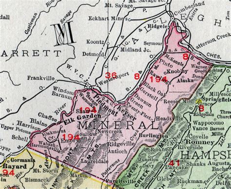 Mineral County, West Virginia 1911 Map by Rand McNally, Keyser ...