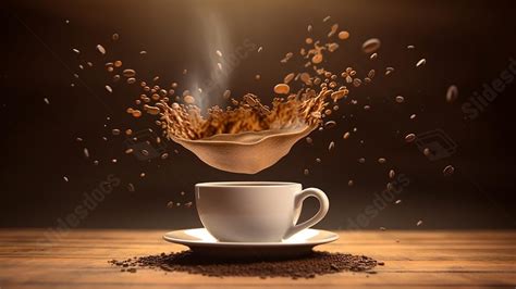 Coffee Drink Cup Water Drops Splash Powerpoint Background For Free ...