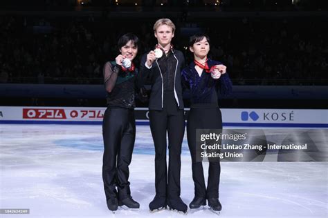 Silver medalists Shoma Uno of Japan, gold medalists Ilia Malinin of... News Photo - Getty Images