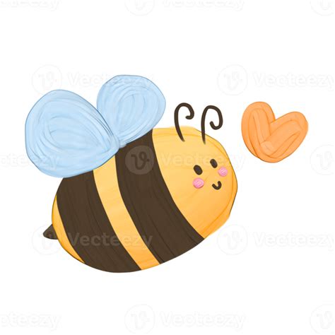 Cute honey bee stationary sticker oil painting 21493783 PNG