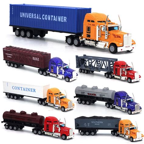 1:65 Alloy Semi-Trailer Truck Metal Diecast Container Truck Tanker Toy ...