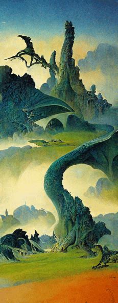 Roger Dean Fantasy Lost Land Otherworld Dragons Adventure Landscape ...