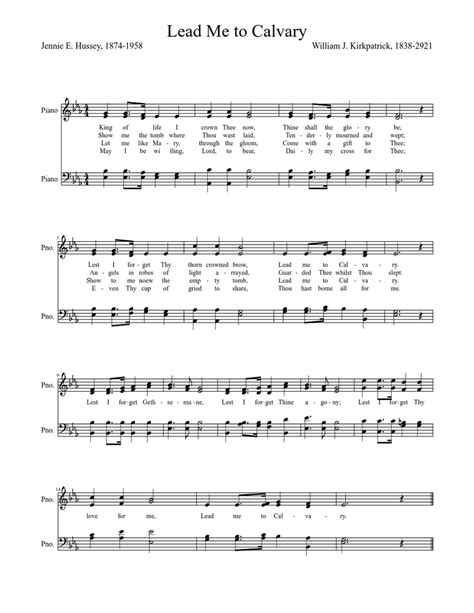 Lead Me to Calvary Sheet music for Piano (Piano Duo) | Musescore.com