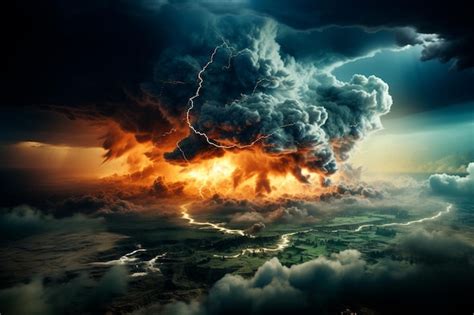 Premium AI Image | dramatic storm landscape with a storm clouds ...