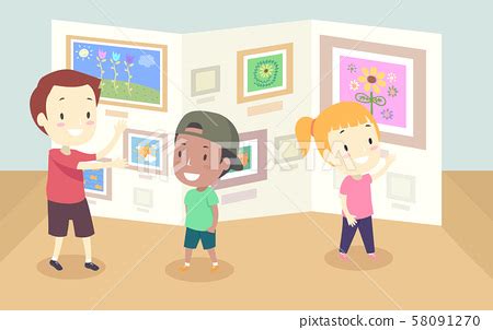 Kids Gallery Art Walk Illustration - Stock Illustration [58091270] - PIXTA