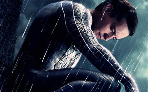 Download Tobey Maguire Black Spider Man Suit Wallpaper | Wallpapers.com