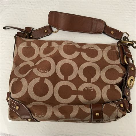 Coach | Bags | Coach Classic C Brown Logo Shoulder Bag | Poshmark