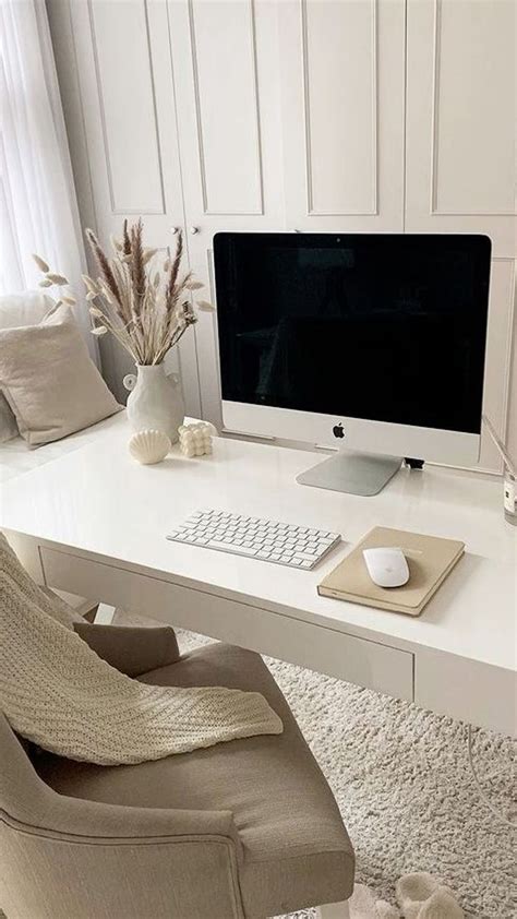 Neutral and Minimalist Office Inspo 🤍👌🏻 | Home office decor, Home interior design, Home office ...