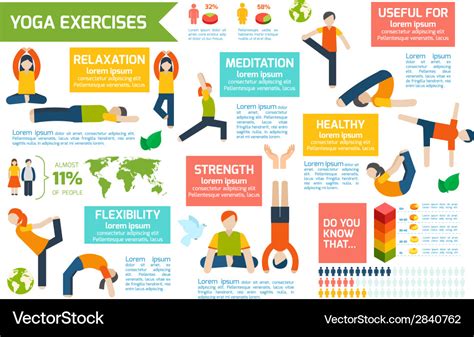 Yoga infographics set Royalty Free Vector Image