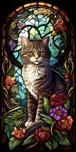 Cute Cat Stained Glass Free Stock Photo - Public Domain Pictures