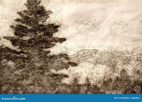 Sketch of Autumn in the Appalachian Mountains Viewed Along the Blue ...