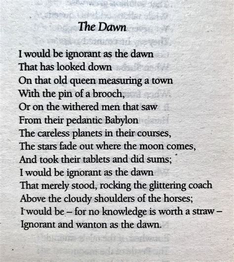 William Butler Yeats, Dawn. Reference: W.B. Yeats, The Collected Poems of W.B. Yeats, Wordsworth ...