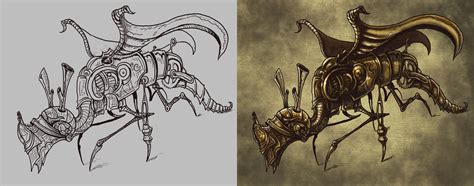 ArtStation - Steampunk Dragon Spitpaint