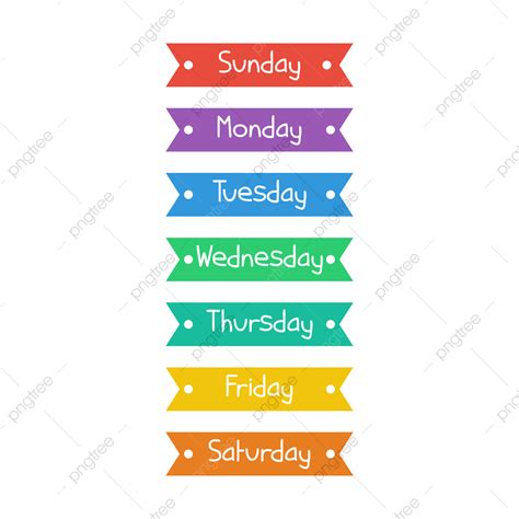 Dias Da Semana PNG , Dias Da Semana PNG Png, Semanal, Vetor Dias Da Semana PNG Imagem PNG e ...