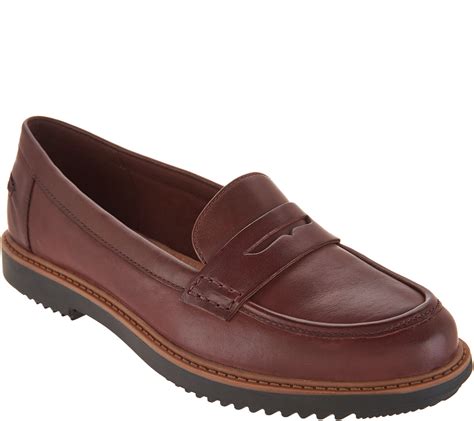 Clarks Leather Slip-on Loafers - Raisie Eletta - Page 1 — QVC.com