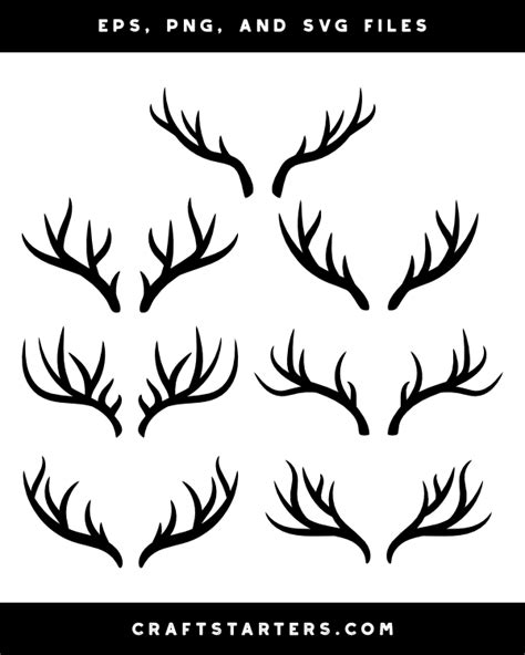 Elk Antlers Silhouette Clip Art