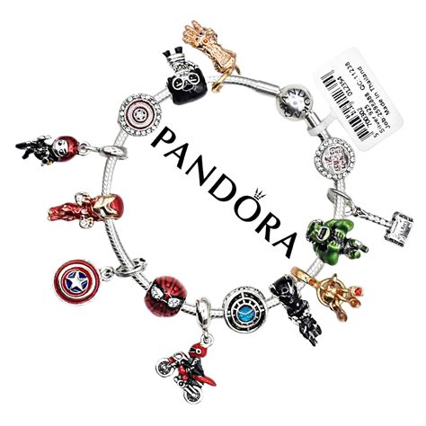 Pandora Bracelet With Marvel Spiderman Avengers Charms - Etsy