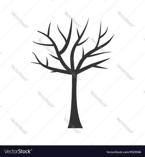 Tree trunk silhouette branch plant clip art Vector Image