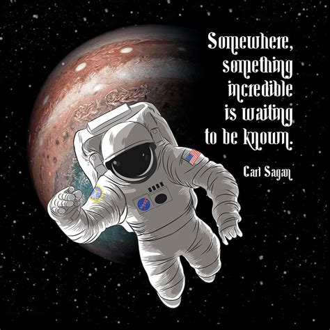 Astronaut Quote Carl Sagan Mixed Media by Gina Dsgn