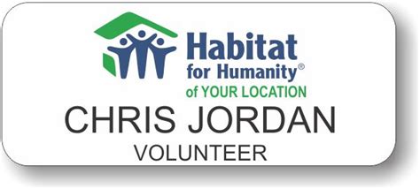 Habitat for Humanity Colored Logo White Badge - Green Location Text ...