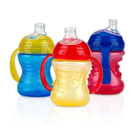 Nuby Grip N Sip Soft Spout Trainer Sippy Cup - 3 pack - Walmart.com - Walmart.com