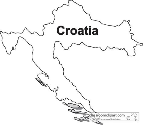 Croatia Clipart- croatia_outline_map - Classroom Clipart