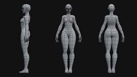 ArtStation - Low-Poly Female Base Mesh, Andrew Chacon | Female base, Character modeling, 3d ...