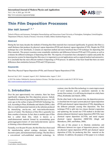 (PDF) Thin Film Deposition Processes