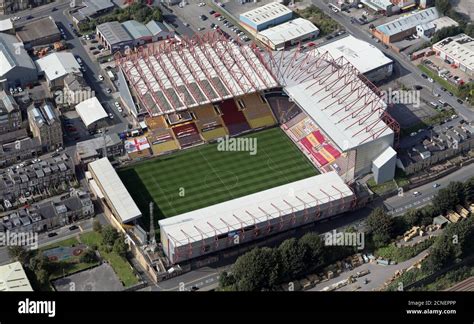 aerial view of The Utilita Energy Stadium, home ground of Bradford City ...