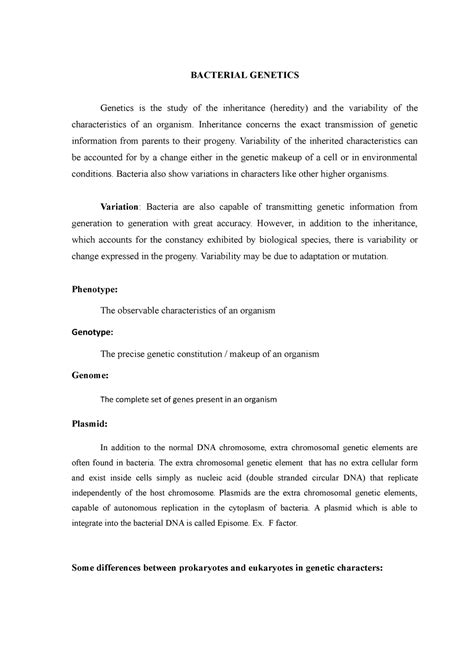 Bacterial Genetics - Lecture notes 5 - Microbiology - AMU - Studocu