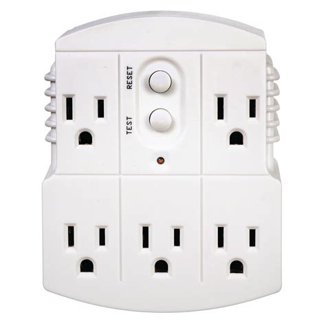 Plug-in GFCI 5 Outlet Adapter 15 Amp 125-Volt Electrical Ground Fault ...