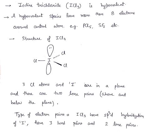 [Solved] how iodine trichloride is a hypervalent molecule positions of ...