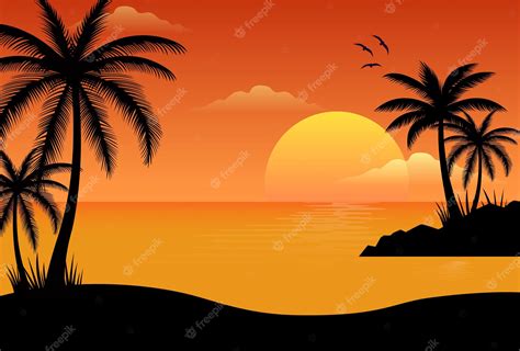Beach Sunset Vector Art, Icons, and Graphics for Free Download - Clip Art Library